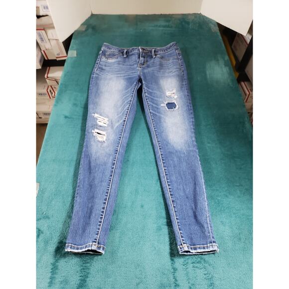 Mossimo Jeans Size 2 Womens Blue Stretch Denim Pants Ladies High Rise Jegging - Picture 1 of 11